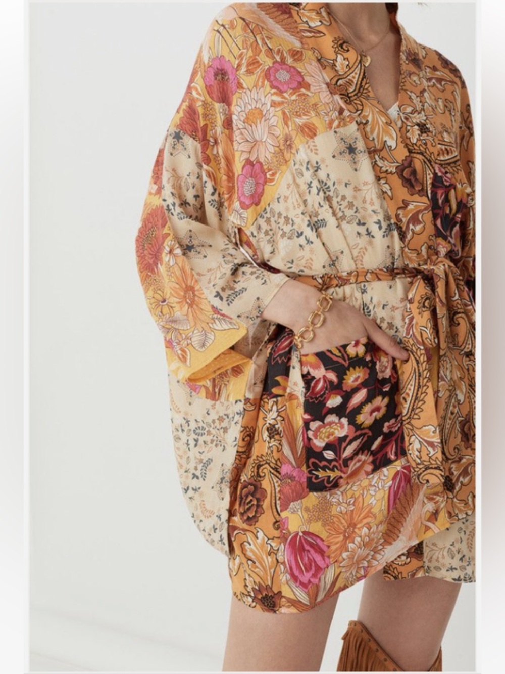 Spell Renew Patchwork Robe Amber - Picture 10 of 11